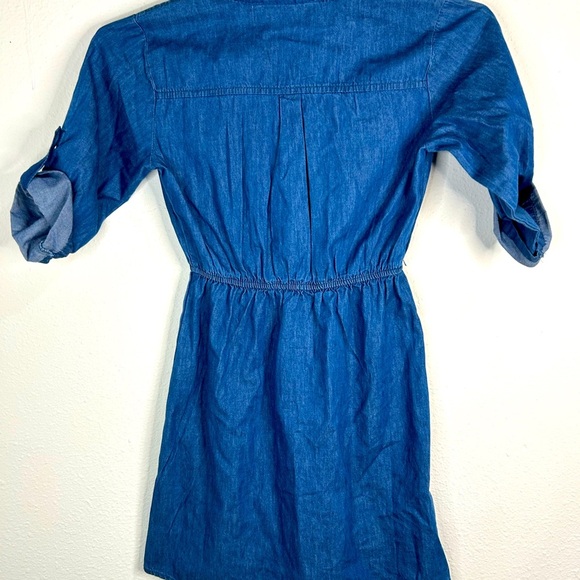 Speed Limit Girl’s Size 10 Chambray Shirt Dress Denim Roll Tab Casual School - Picture 5 of 8